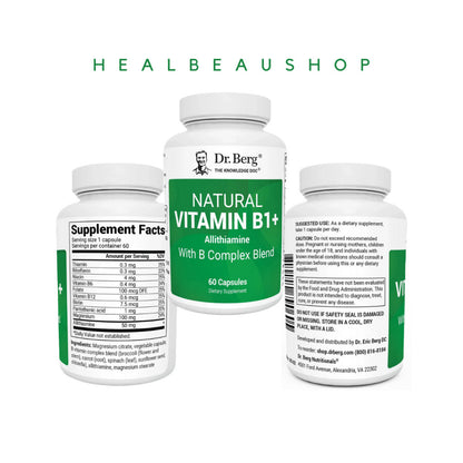 Dr. Berg Natural Vitamin B1+ (Allithiamine) – Advanced B-Complex & Magnesium Support