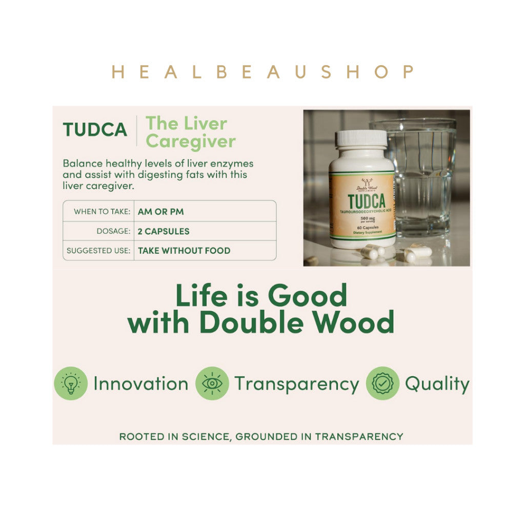 Double Wood TUDCA 500mg – 60 Capsules | Liver, Gallbladder & Digestive Health Support | Original USA Product