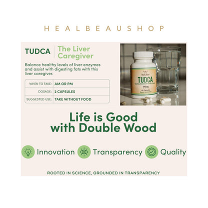 Double Wood TUDCA 500mg – 60 Capsules | Liver, Gallbladder & Digestive Health Support | Original USA Product