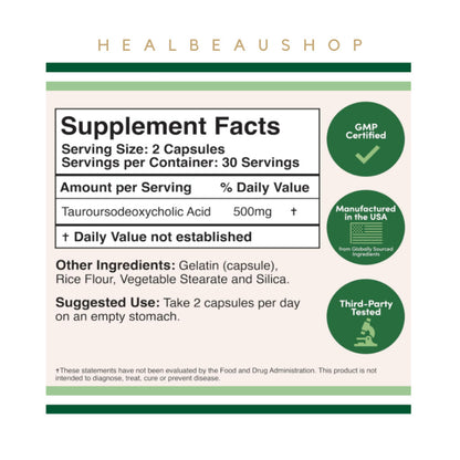 Double Wood TUDCA 500mg – 60 Capsules | Liver, Gallbladder & Digestive Health Support | Original USA Product