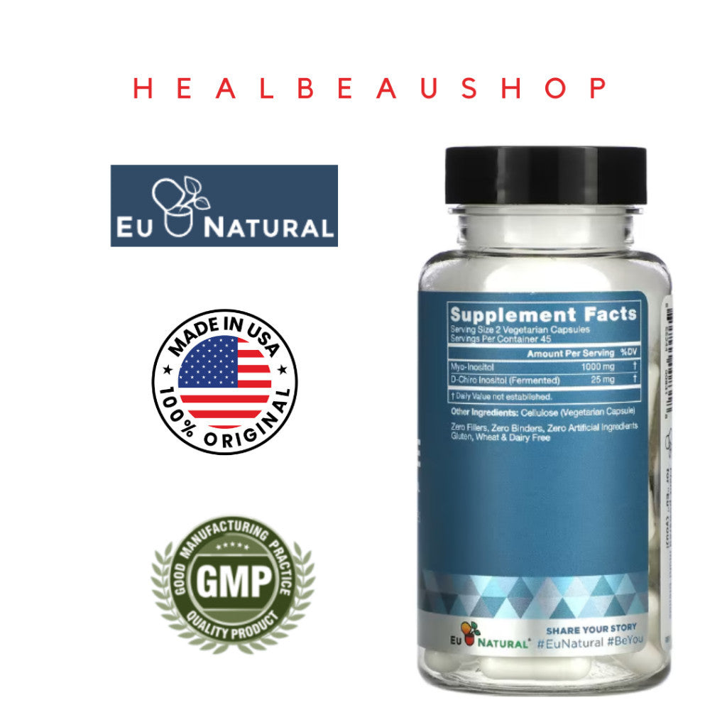 Eu Natural Regulate Myo & D-Chiro Inositol – 120 Capsules | PCOS, Hormonal Balance & Fertility Support | Original USA Product