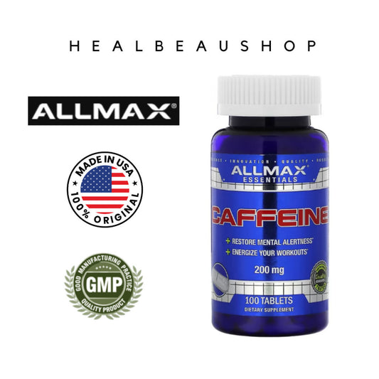 Allmax Caffeine 200mg – 100 Tablets | Energy, Focus & Performance Support | Original USA Product