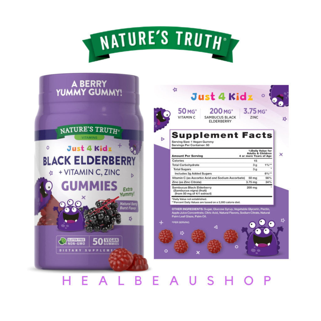 Nature's Truth Kids Series – Multivitamin, Probiotic, Elderberry, Vitamin C + Zinc & Melatonin Gummies | Children's Wellness Support | Original USA Product