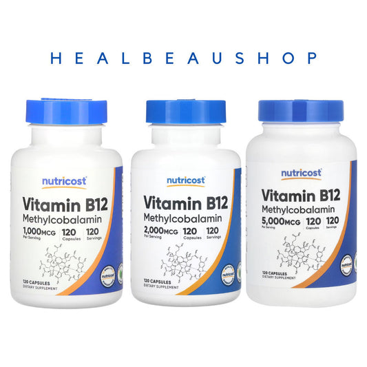 Nutricost Vitamin B12 (Methylcobalamin) 1000mcg / 2000mcg / 5000mcg – 120 Vegetarian Capsules | Energy, Nerve & Cellular Health Support | Original USA Product