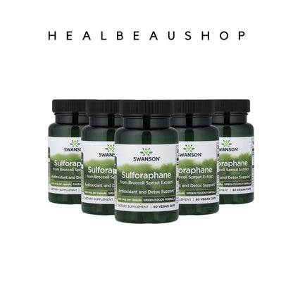 Swanson Sulforaphane from Broccoli Sprout Extract 400mcg – 60 Capsules | Antioxidant, Detox & Cellular Health Support | Original USA Produc
