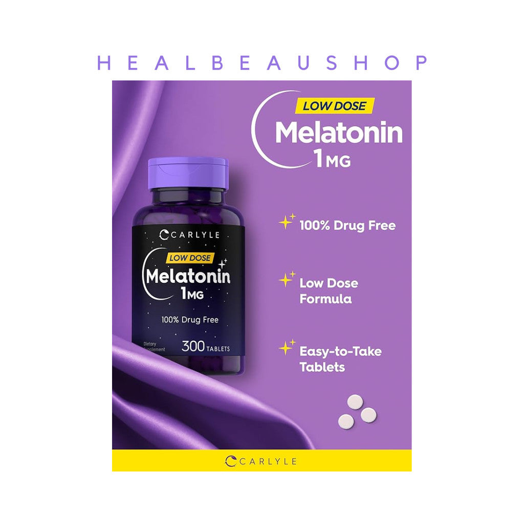 Carlyle Melatonin 1mg – 300 Tablets | Gentle Sleep & Relaxation Support | Original USA Product