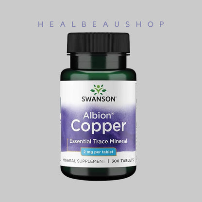 Swanson Albion® Copper 2mg – 300 Tablets | Essential Trace Mineral Support | Original USA Product