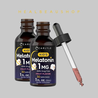 Carlyle Kids Liquid Melatonin 1mg – Berry Flavor | Children's Sleep Support | Original USA Product