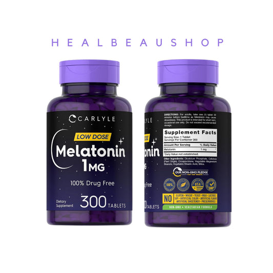Carlyle Melatonin 1mg – 300 Tablets | Gentle Sleep & Relaxation Support | Original USA Product