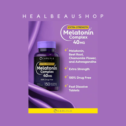 Carlyle Melatonin 40mg Complex – Advanced Sleep & Relaxation Support | Original USA Product
