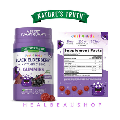 Nature's Truth Kids Series – Multivitamin, Probiotic, Elderberry, Vitamin C + Zinc & Melatonin Gummies | Children's Wellness Support | Original USA Product