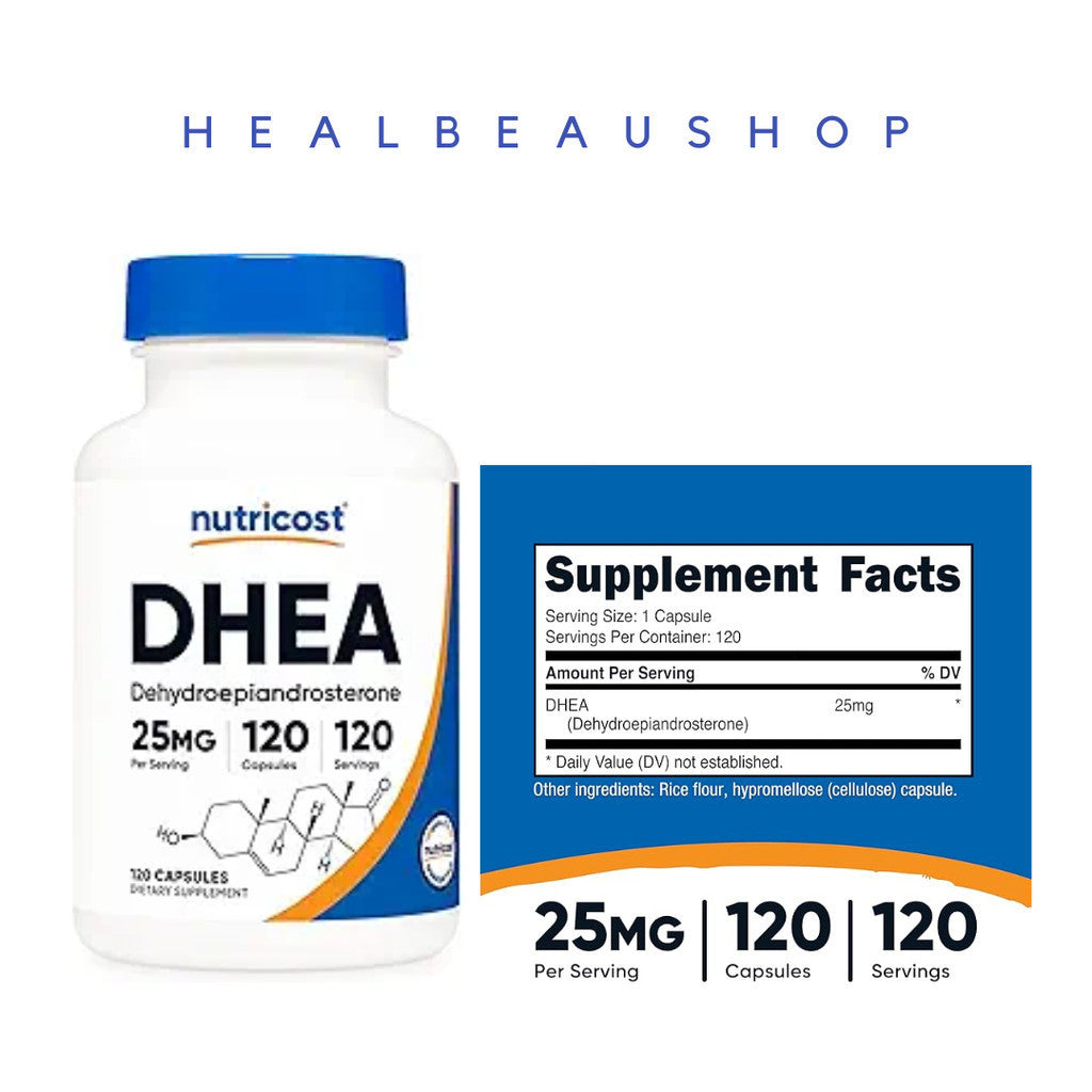 Nutricost DHEA 25mg / 50mg / 100mg – 120 Capsules | Hormonal Balance, Vitality & Healthy Aging Support