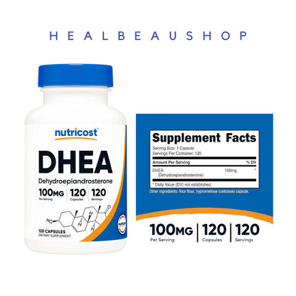 Nutricost DHEA 25mg / 50mg / 100mg – 120 Capsules | Hormonal Balance, Vitality & Healthy Aging Support