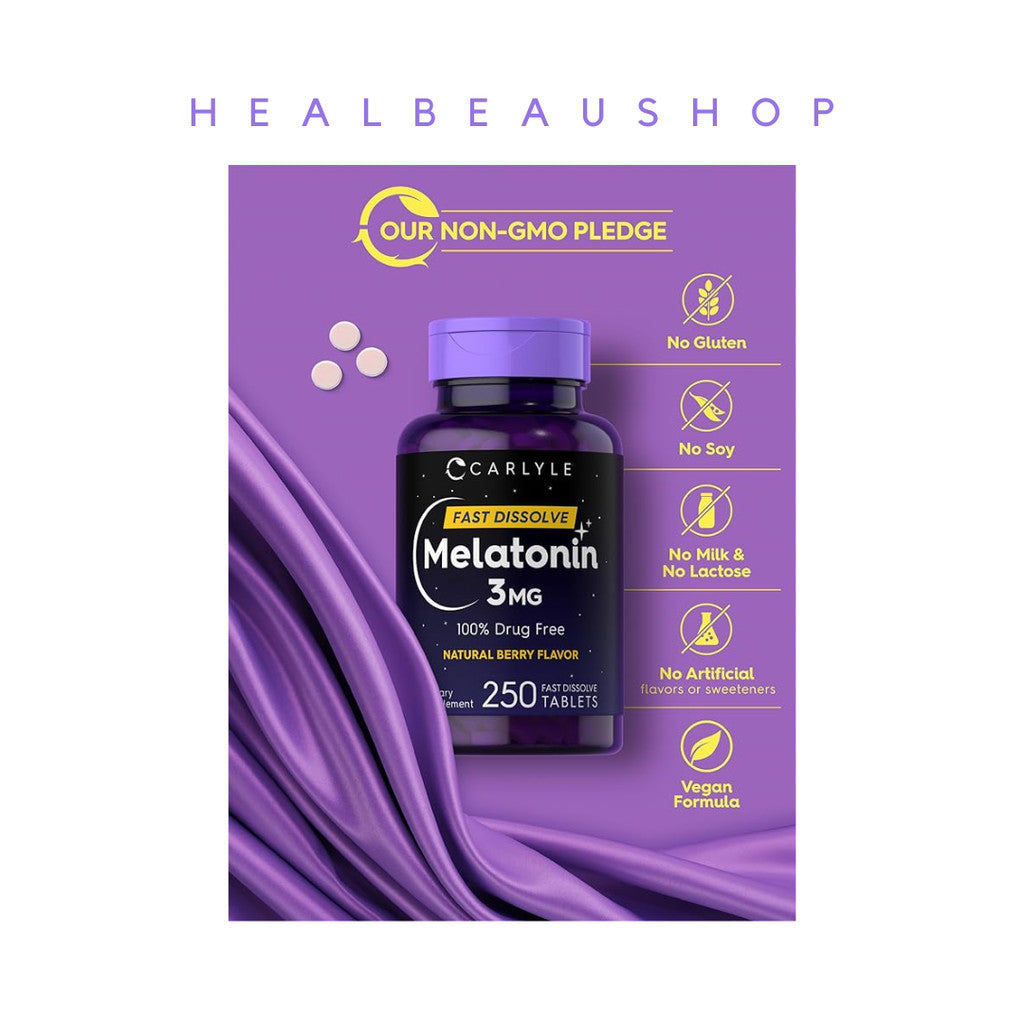 Carlyle Melatonin 3mg – 250 Fast-Dissolve Tablets | Sleep & Relaxation Support | Original USA Product