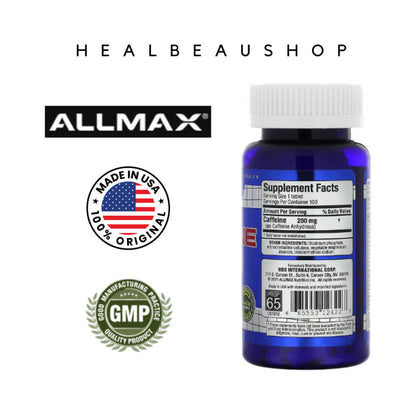 Allmax Caffeine 200mg – 100 Tablets | Energy, Focus & Performance Support | Original USA Product