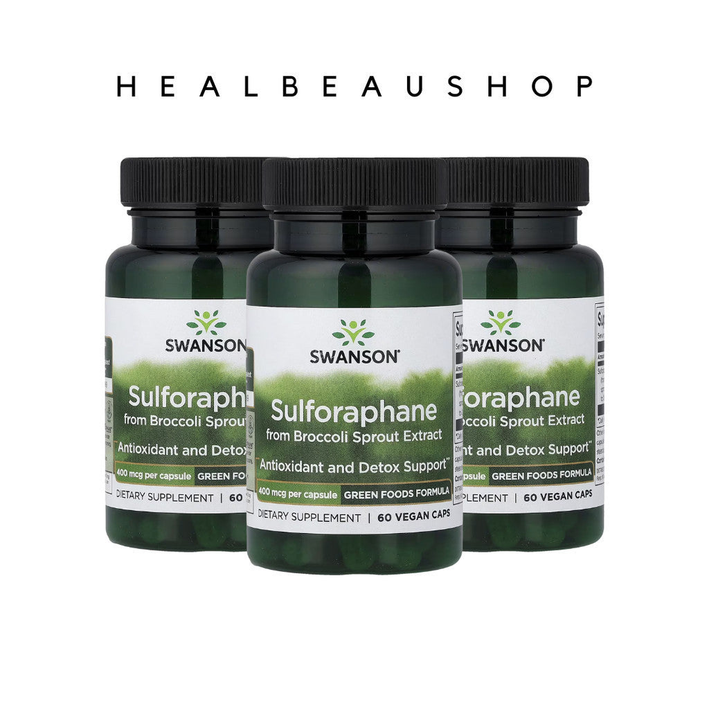 Swanson Sulforaphane from Broccoli Sprout Extract 400mcg – 60 Capsules | Antioxidant, Detox & Cellular Health Support | Original USA Produc