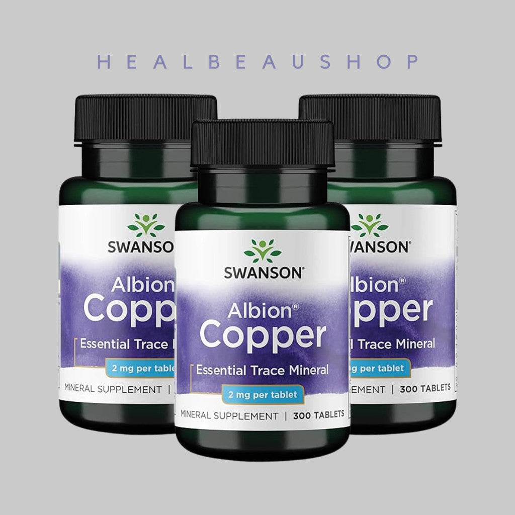 Swanson Albion® Copper 2mg – 300 Tablets | Essential Trace Mineral Support | Original USA Product