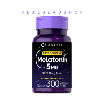 Carlyle Melatonin 5mg Berry – 300 Fast-Dissolve Tablets | Sleep & Relaxation Support | Original USA Product