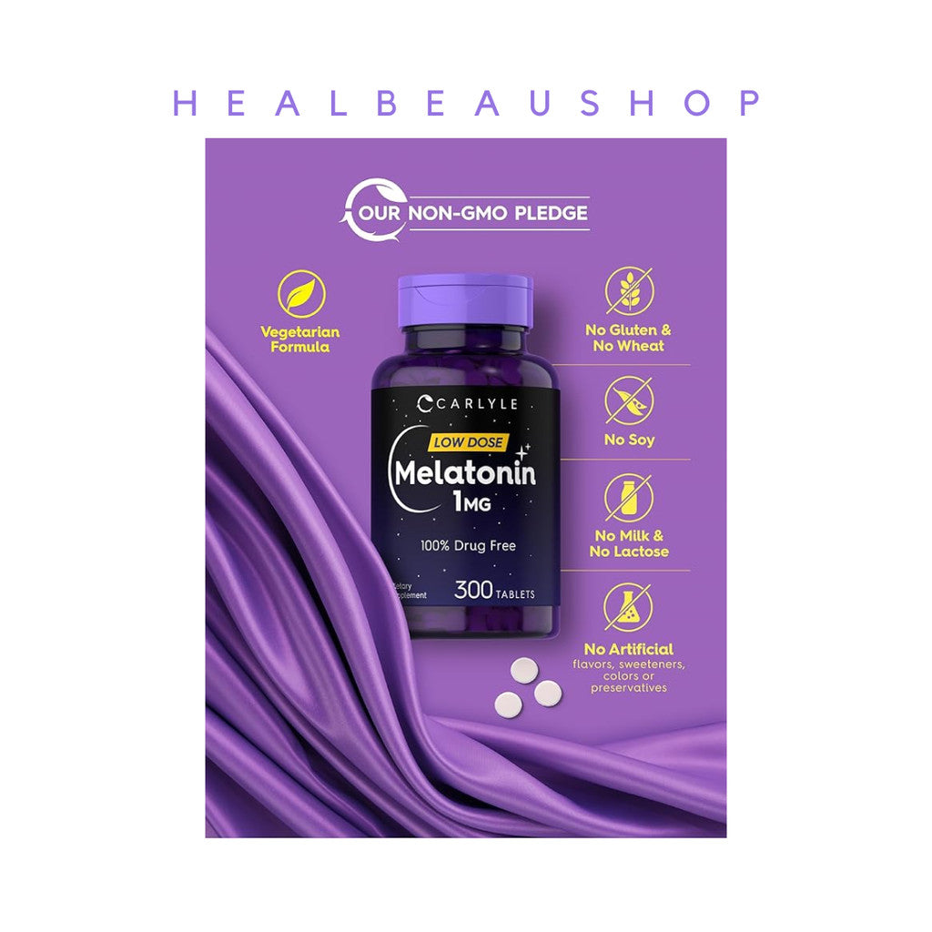 Carlyle Melatonin 1mg – 300 Tablets | Gentle Sleep & Relaxation Support | Original USA Product