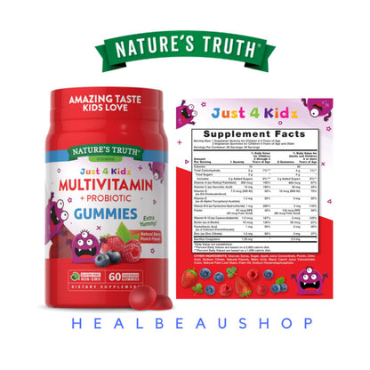 Nature's Truth Kids Series – Multivitamin, Probiotic, Elderberry, Vitamin C + Zinc & Melatonin Gummies | Children's Wellness Support | Original USA Product