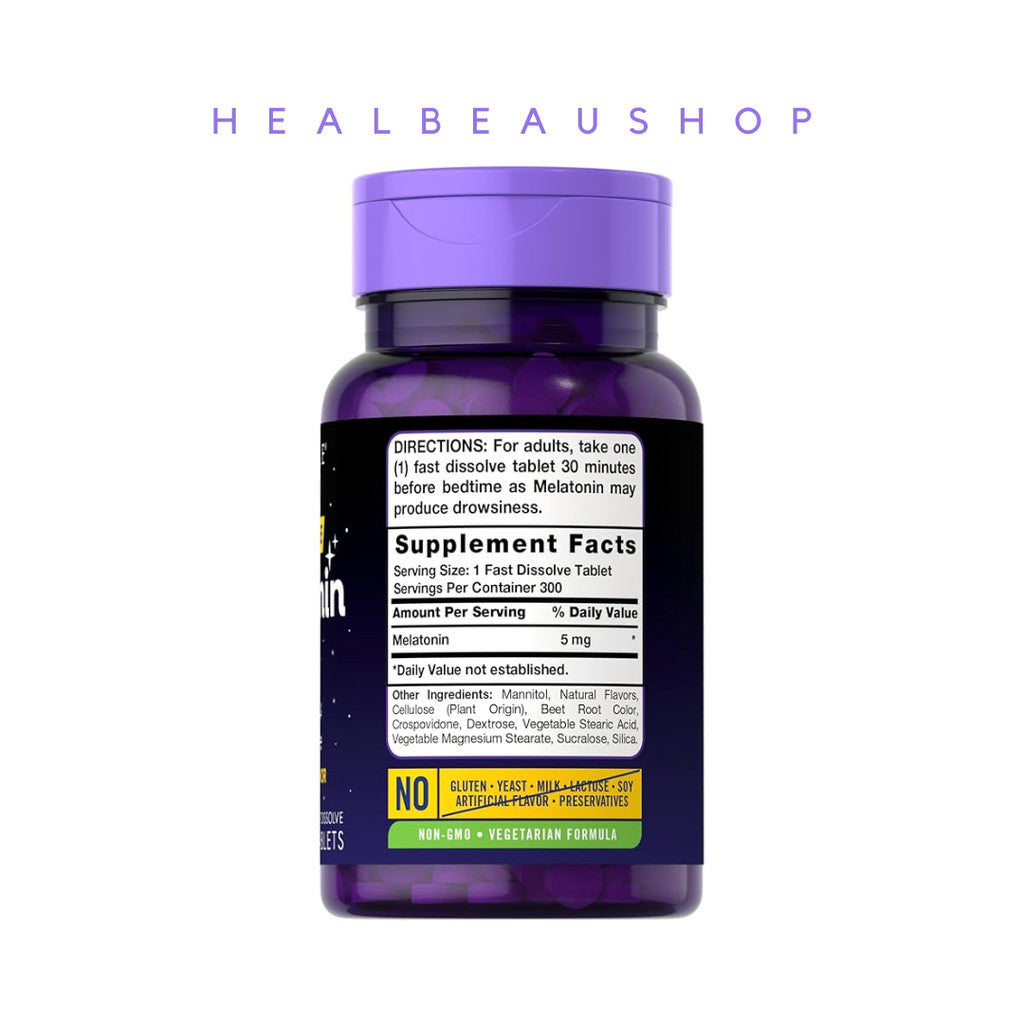 Carlyle Melatonin 5mg Berry – 300 Fast-Dissolve Tablets | Sleep & Relaxation Support | Original USA Product