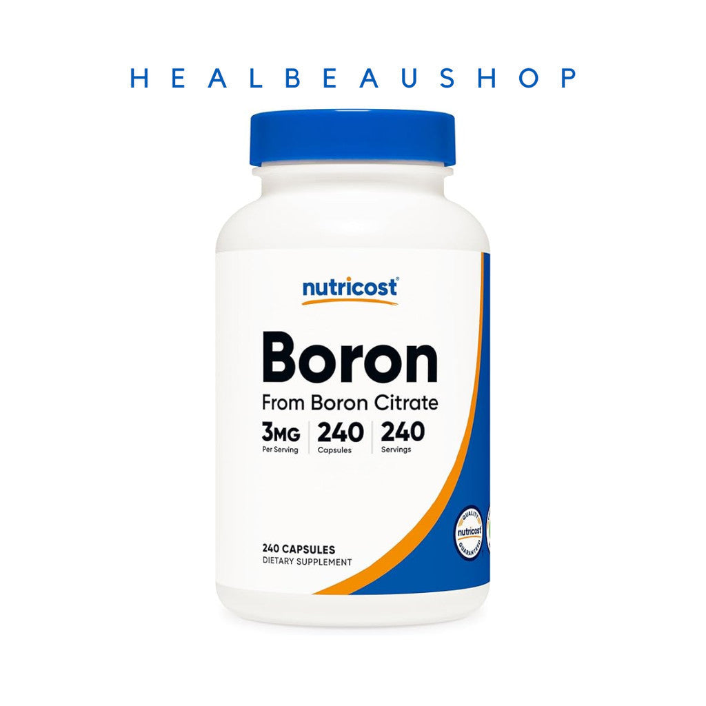 Nutricost Boron 3mg / 5mg / 10mg – 240 Capsules | Bone, Joint, Muscle & Hormonal Wellness Support | Original USA Product