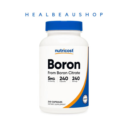 Nutricost Boron 3mg / 5mg / 10mg – 240 Capsules | Bone, Joint, Muscle & Hormonal Wellness Support | Original USA Product