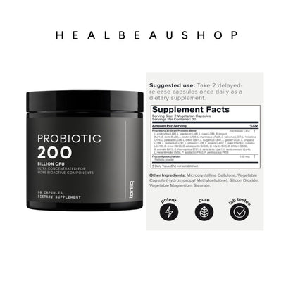 Toniiq Probiotic 200 Billion CFU – 30 Clinically Studied Strains | Advanced Digestive & Gut Health Support
