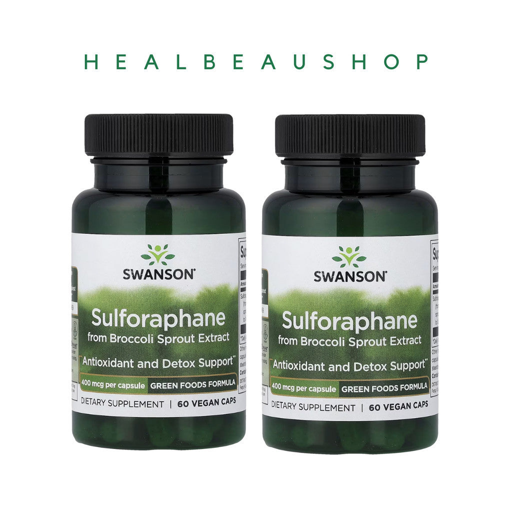 Swanson Sulforaphane from Broccoli Sprout Extract 400mcg – 60 Capsules | Antioxidant, Detox & Cellular Health Support | Original USA Produc