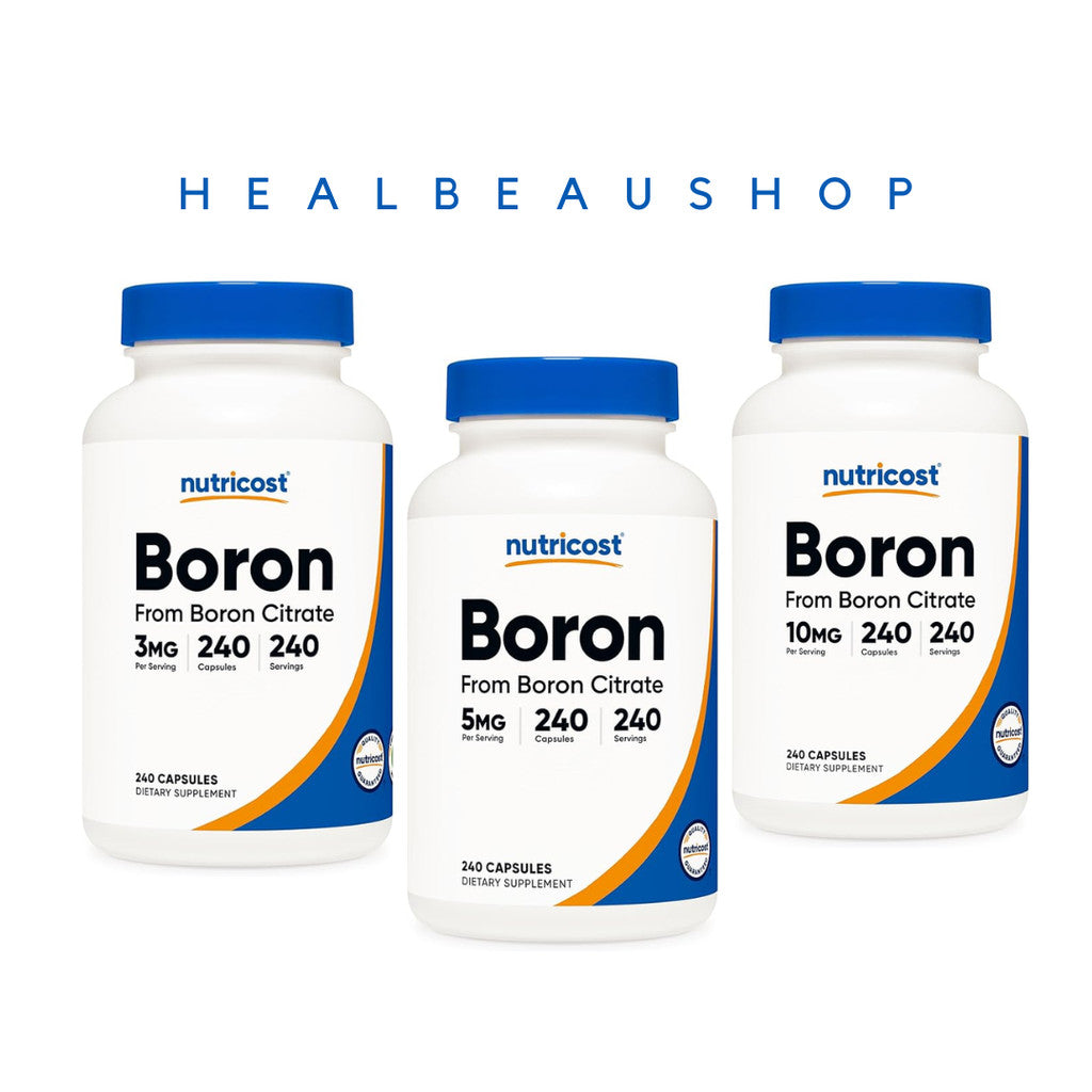 Nutricost Boron 3mg / 5mg / 10mg – 240 Capsules | Bone, Joint, Muscle & Hormonal Wellness Support | Original USA Product