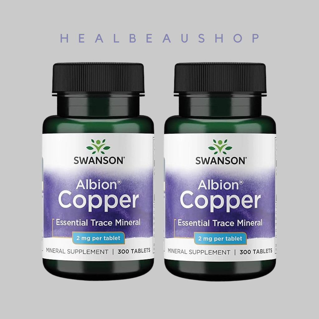 Swanson Albion® Copper 2mg – 300 Tablets | Essential Trace Mineral Support | Original USA Product